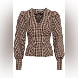 INWEAR PEDRINE PUFF SLEEVE CHECK PRINT‎ BLOUSE size 4 NWT